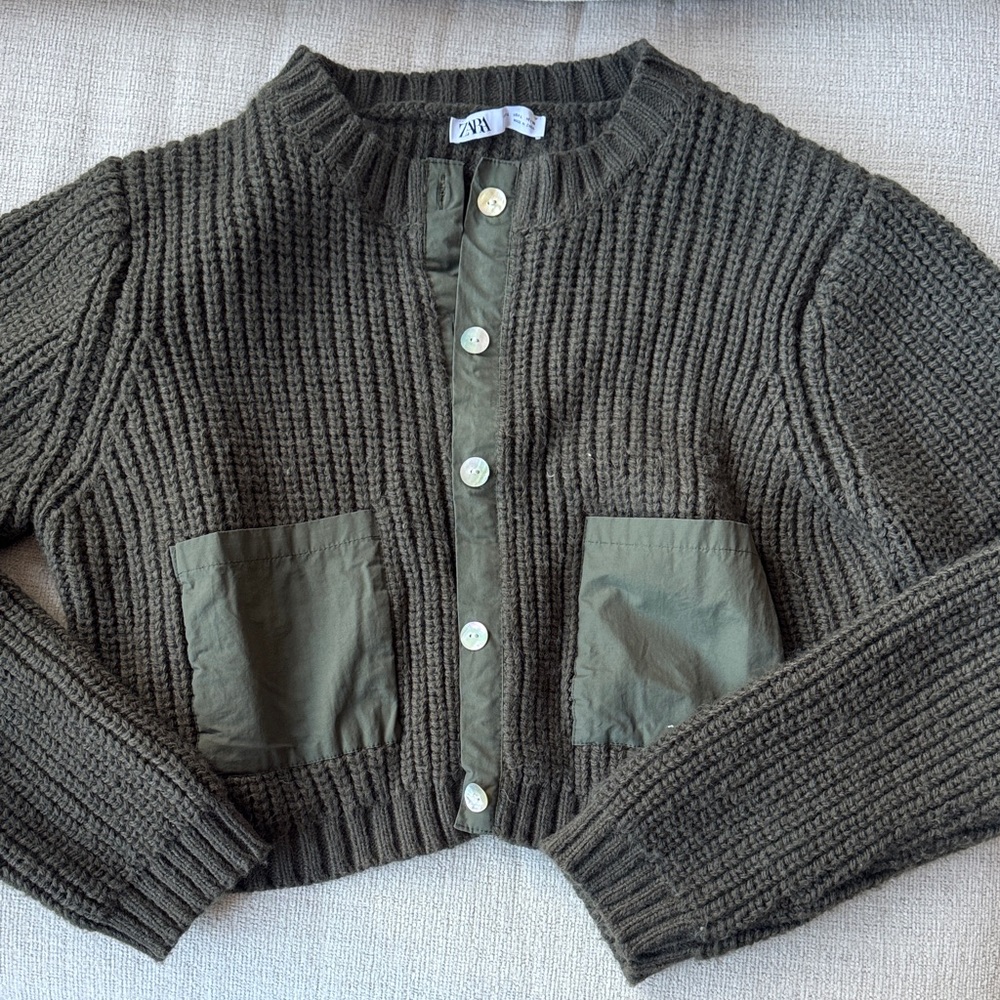 Zara Dark Green Women's Cardigan